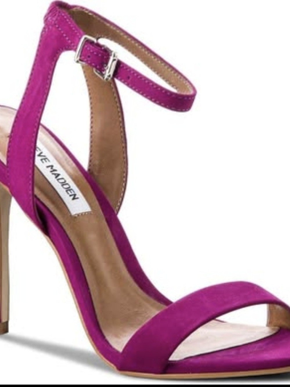 Steve Madden Magenta Suede Ankle-Strap Heel